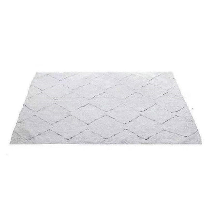 Black And White Plaid Imitation Cashmere Cotton Rug 160*230cm