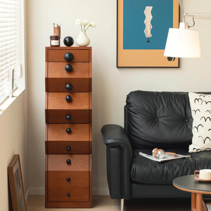 Zigzag Multi-Layer Drawer Solid Wood Cabinet