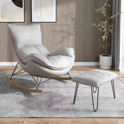 Light gray linen iron leisure chair