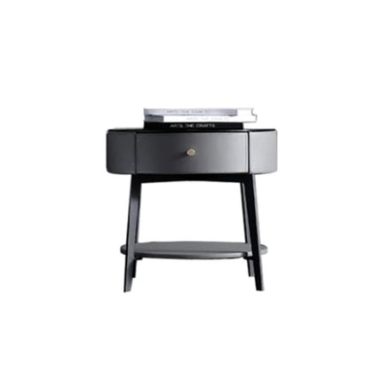 Black Tempered Glass Countertop Iron High Cabinet Foot Bedside Table
