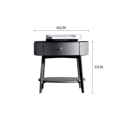 Black Tempered Glass Countertop Iron High Cabinet Foot Bedside Table