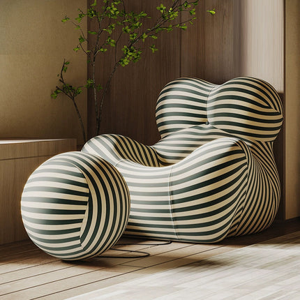 Stripe Shaped Cotton Casual Chair Large