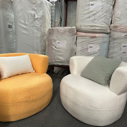 Green/Yellow/Pink/Grey/White Lamb Fleece Casual Chair