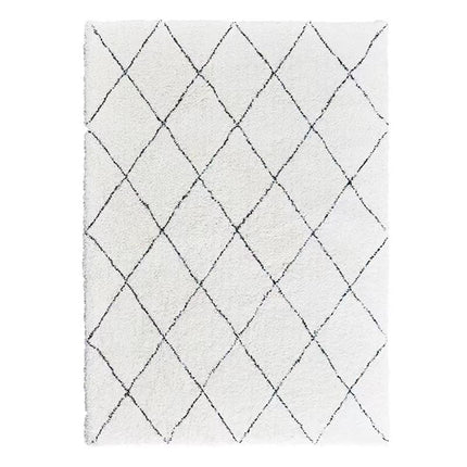 Black And White Plaid Imitation Cashmere Cotton Rug 160*230cm
