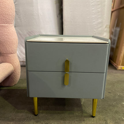 Blue Rock Board Gray Cabinet Bedside Table