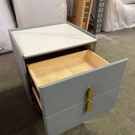 Blue Rock Board Gray Cabinet Bedside Table
