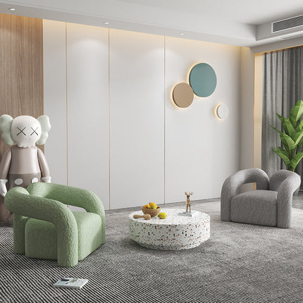 Green/Yellow/Pink/Grey/White Lamb Plush Leisure Butterfly Chair