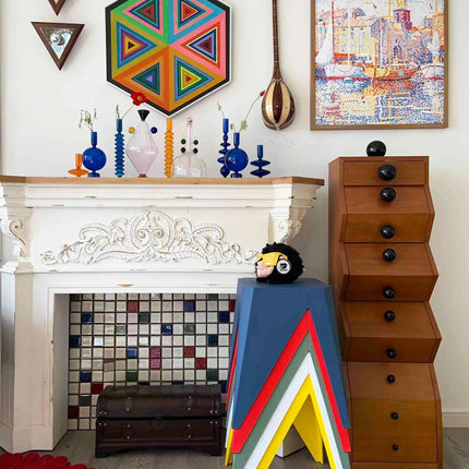 Zigzag Multi-Layer Drawer Solid Wood Cabinet