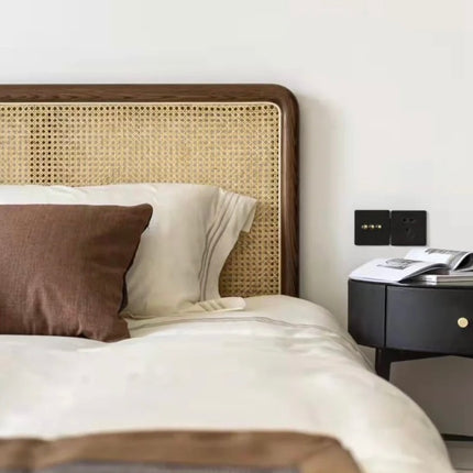 Black Tempered Glass Countertop Iron High Cabinet Foot Bedside Table