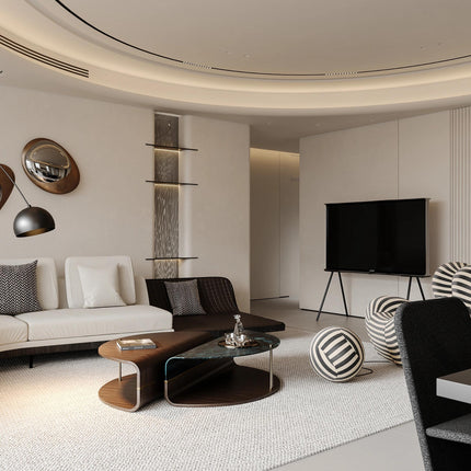 Stripe Shaped Cotton Casual Chair Large