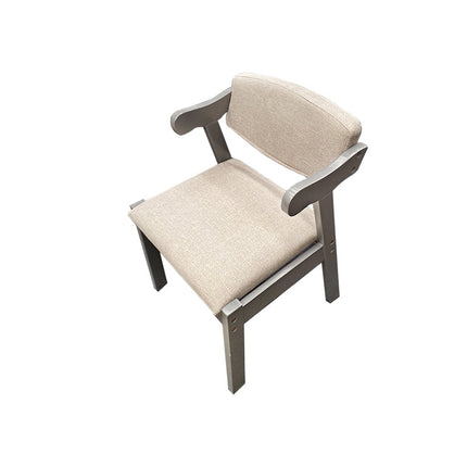 Grey Solid Wood Velvet Cushion Cow Horn Chair