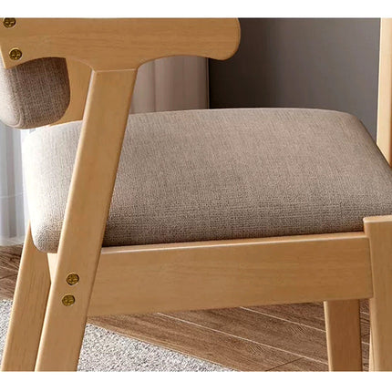 Solid wood velvet cushion cow horn chair in natural wood color