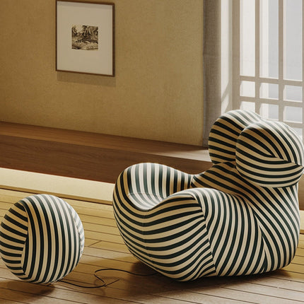 Stripe Shaped Cotton Casual Chair Large