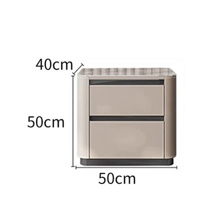 Beige saddle leather snow mountain white rock panel two bucket cabinet