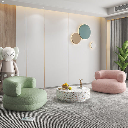 Green/Yellow/Pink/Grey/White Lamb Fleece Casual Chair