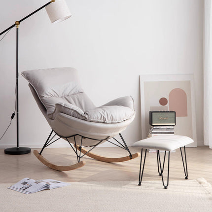 Light gray linen iron leisure chair