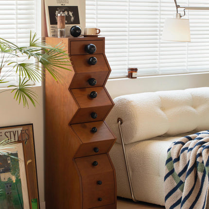Zigzag Multi-Layer Drawer Solid Wood Cabinet