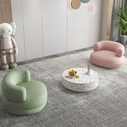 Green/Yellow/Pink/Grey/White Lamb Fleece Casual Chair