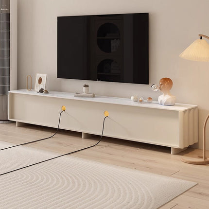 Bundle Deal Cream White TV Cabinet+Corrugated Base Coffee Table