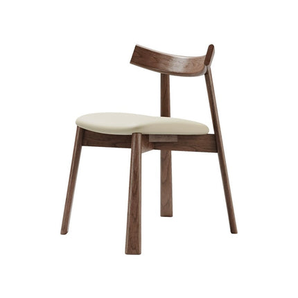 NALI Beige EP microfiber leather cushion solid wood dining chair