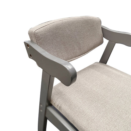 Grey Solid Wood Velvet Cushion Cow Horn Chair