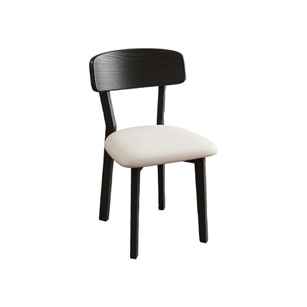 Black White Wax Wood Velvet Seat Cushion Dining Chair