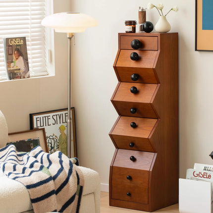 Zigzag Multi-Layer Drawer Solid Wood Cabinet