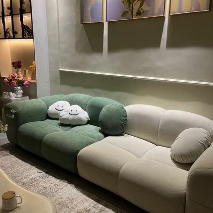 Nimbus – White & Green Color Block Baby Plush Sofa