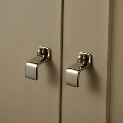 Titanium Silver Vintage-Style Sideboard Cabinet Brass Small Pull Handle - Wardrobe, Drawer, and Cabinet Door Handle