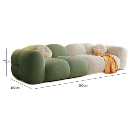 Nimbus – White & Green Color Block Baby Plush Sofa