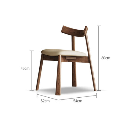 NALI Beige EP microfiber leather cushion solid wood dining chair