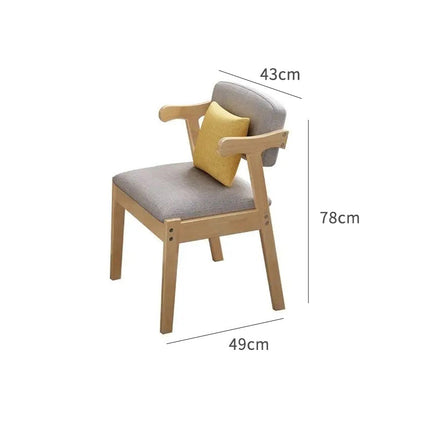 Solid wood velvet cushion cow horn chair in natural wood color