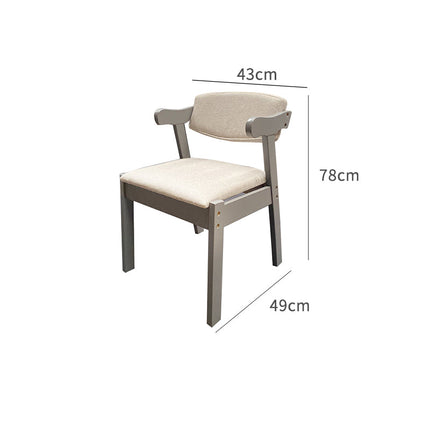 Grey Solid Wood Velvet Cushion Cow Horn Chair