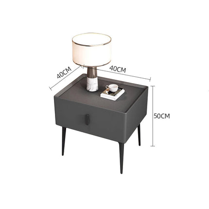 White Slate Gray Cabinet Long Leg Bedside Table