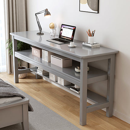 Gray solid wood multi-layer desk