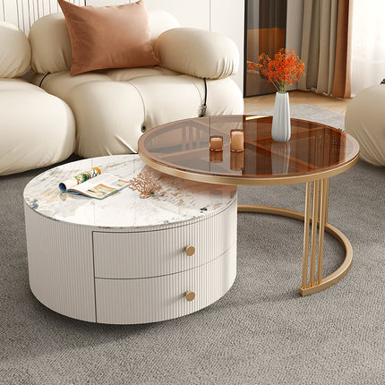 Aurea – Circular Gray &amp; White Coffee Table