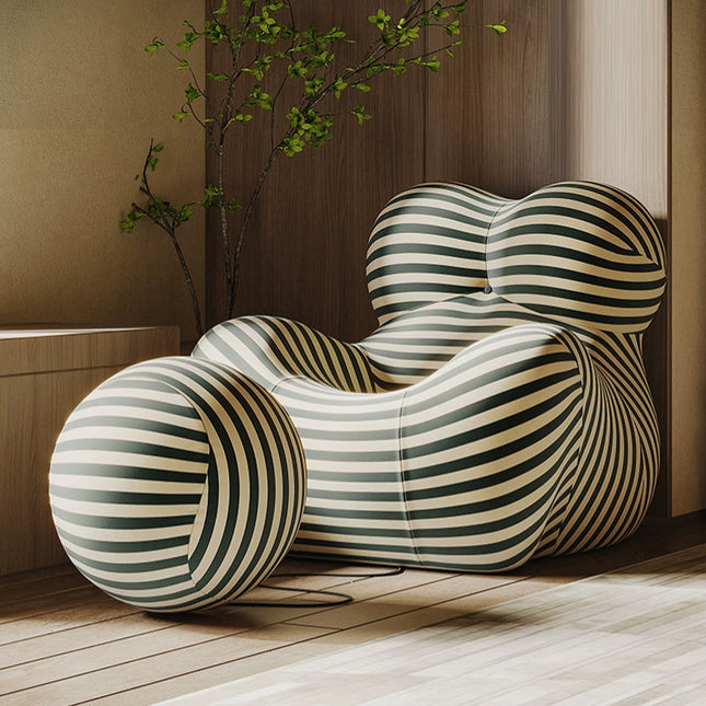 Stripe Shaped Cotton Casual Chair Large