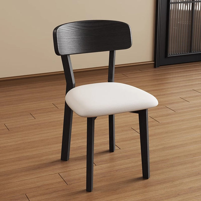 Black White Wax Wood Velvet Seat Cushion Dining Chair