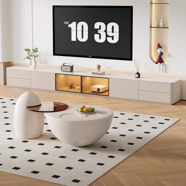 Whitescape  Wood & Glass Combo Coffee table