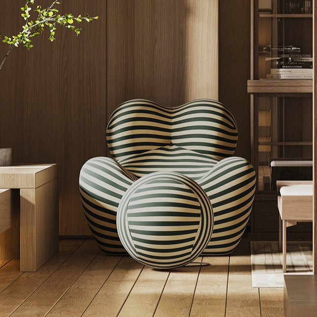 Stripe Shaped Cotton Casual Chair Large