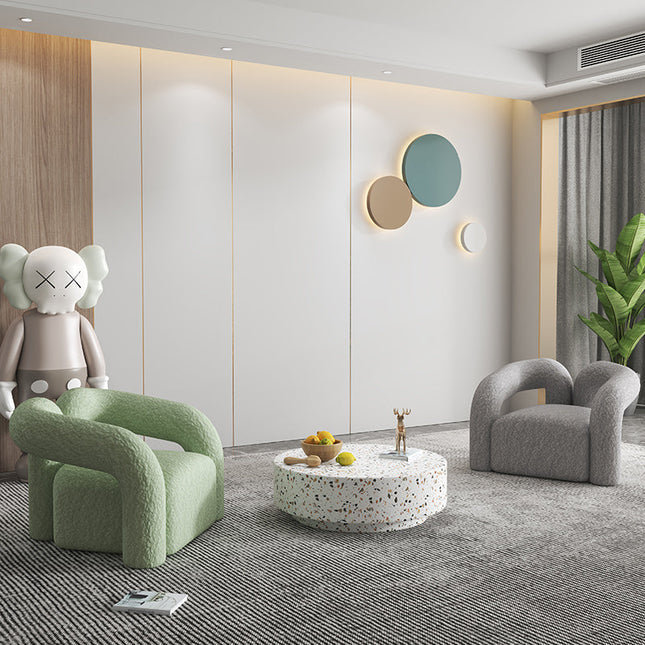 Green/Yellow/Pink/Grey/White Lamb Plush Leisure Butterfly Chair