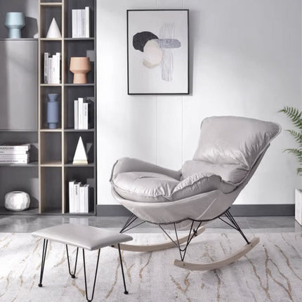 Light gray linen iron leisure chair