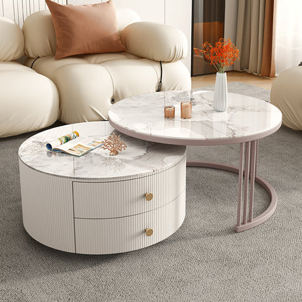 Aurea – Circular Gray &amp; White Coffee Table