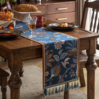 navy blue trumpet flower with tassels