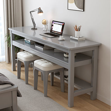 Gray solid wood multi-layer desk