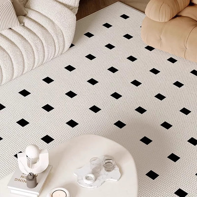 Checkerboard Three-Proof Loop Pile Silicone Rug 160cm x 230cm