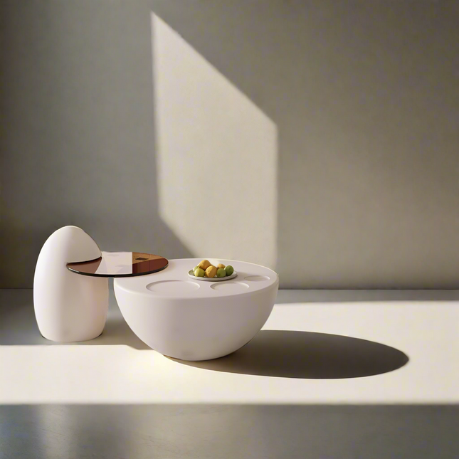 Whitescape  Wood & Glass Combo Coffee table