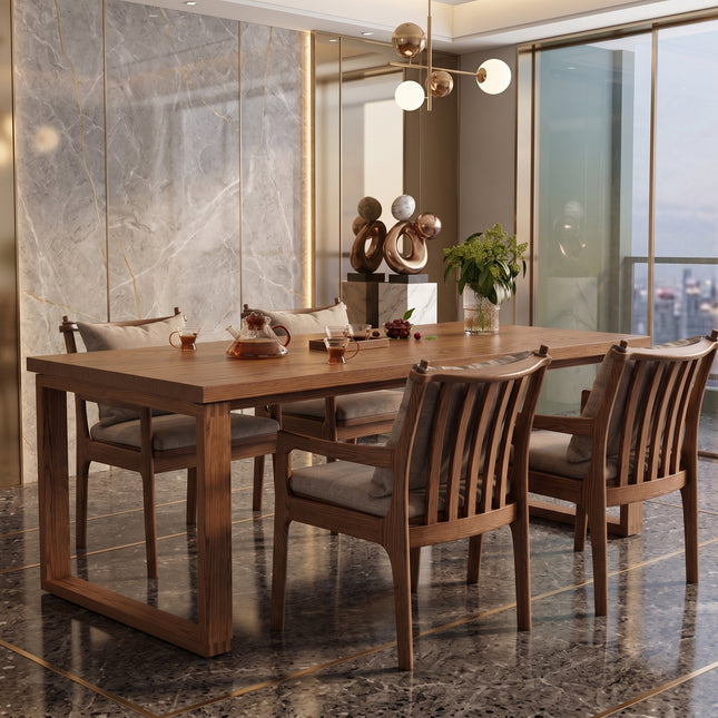 Ash Wood Moben Rectangular Dining Table for Modern Home Interiors