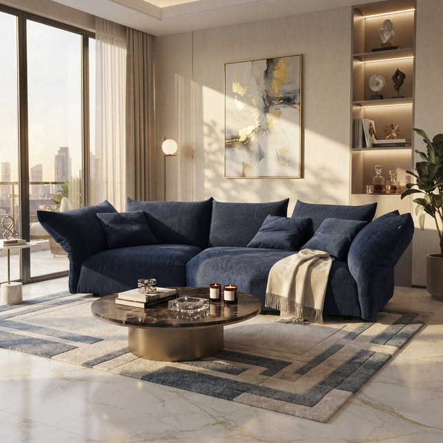 Luxe Chenille Modular Petal Corner Sofa