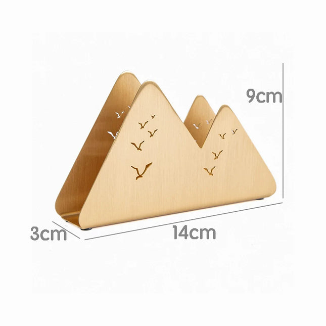 Handmade Australia Brass Tissue Holder Double Peak Stainless Steel